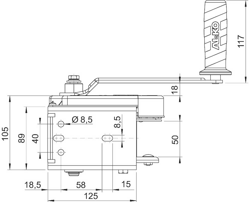 Alko Winde gebremst mit Seil 10m Typ 351 PLUS Seilwinde Trailer  350 kg 1225999