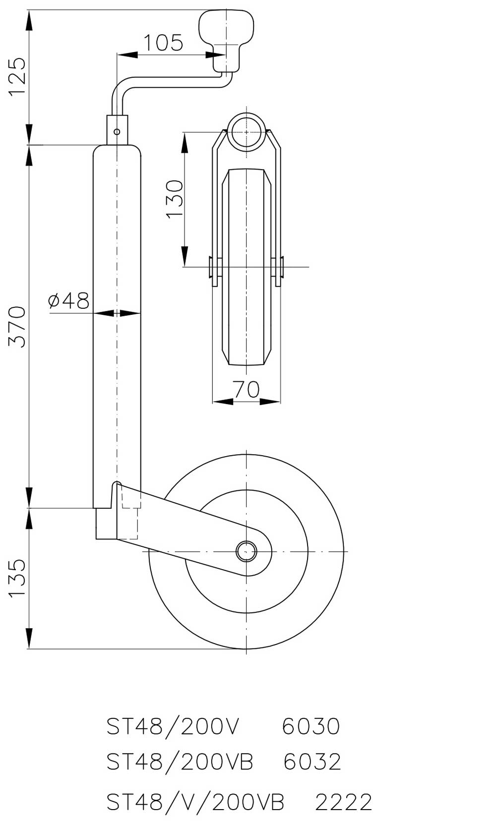 Winterhoff Deichsellaufrad ST 48/200 V 1860900