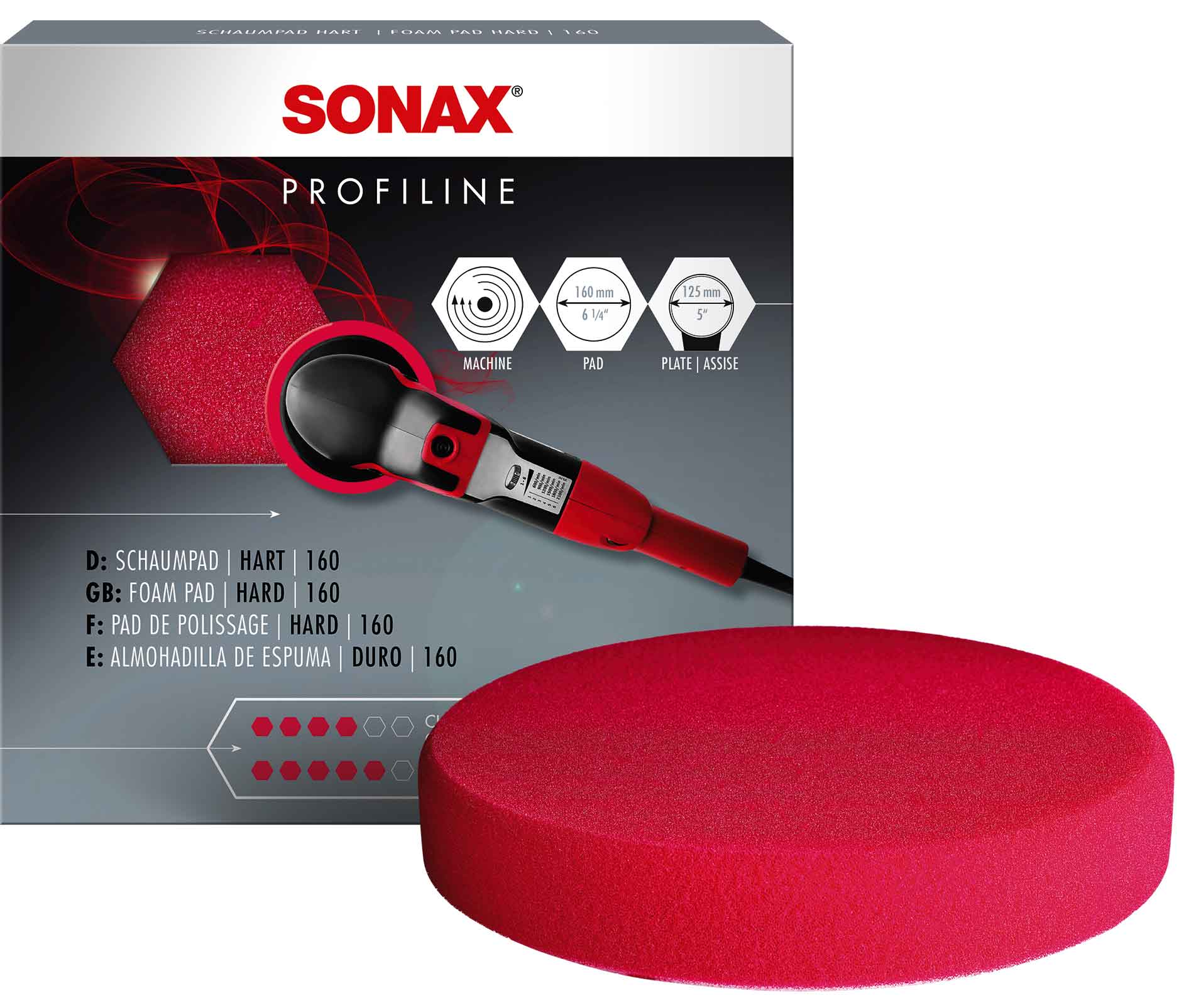 SONAX SchaumPad Polierpad hart 160mm