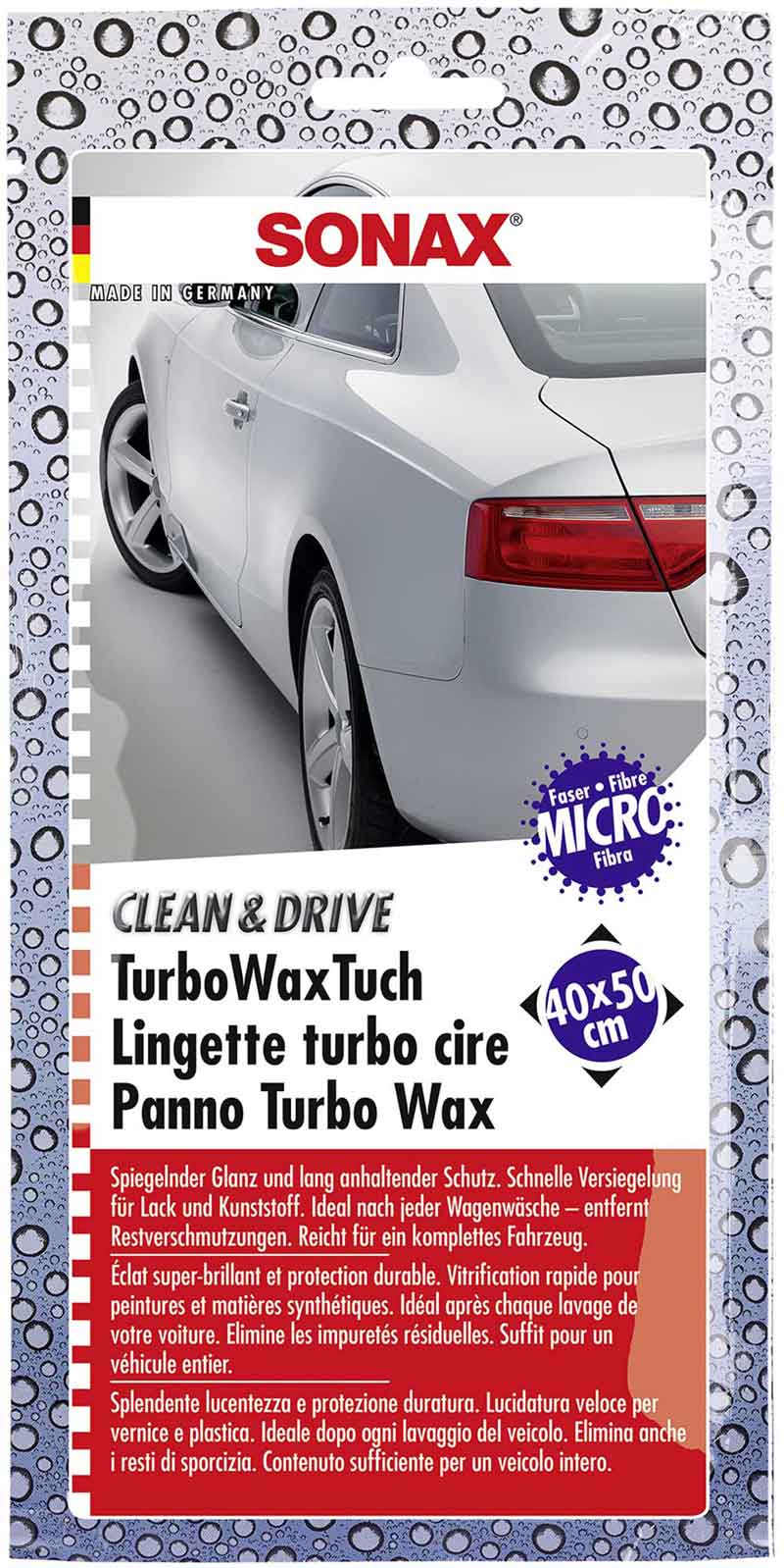 SONAX Clean&Drive TurboWaxTuch +Turbo Innentuch je 40x50cm