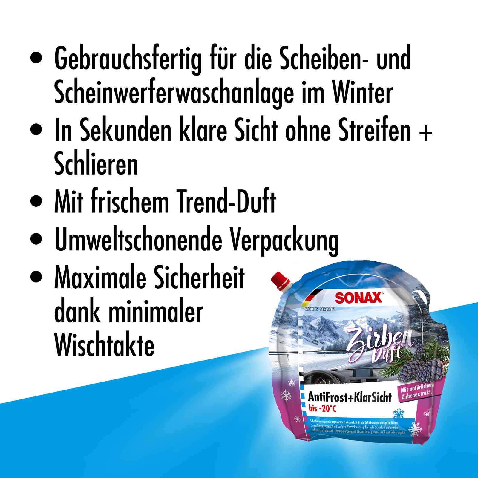 SONAX AntiFrost+KlarSicht bis -20°C Zirbe 3L 01314410