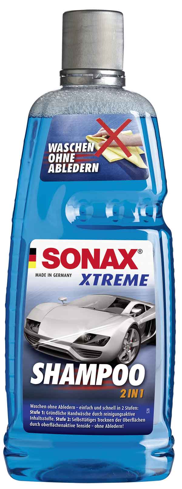 SONAX XTREME Shampoo 2 in 1 FelgenReiniger PLUS ScheibenReiniger Sommer gebrauchsfertig 3L ReifenGlanzSpray Wet Look AutoInnenReiniger