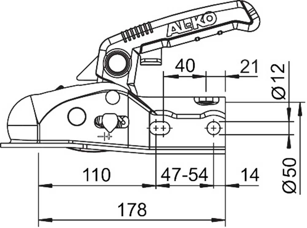 Alko Kugelkupplung AK161 m. Teile vormont. 1730807