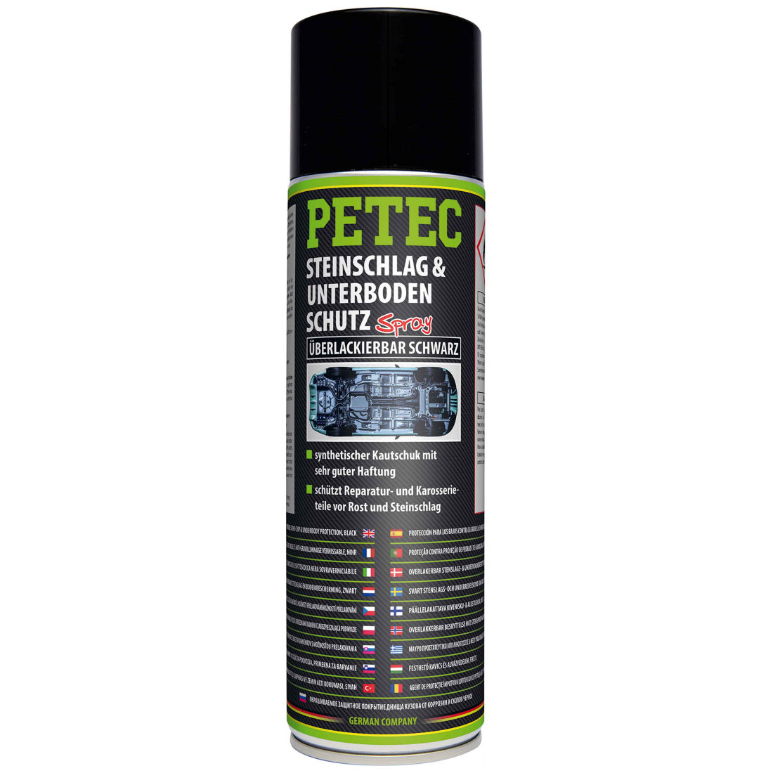 Petec Steinschlagschutz überlackierbar schwarz 500 ml 73250, 1x