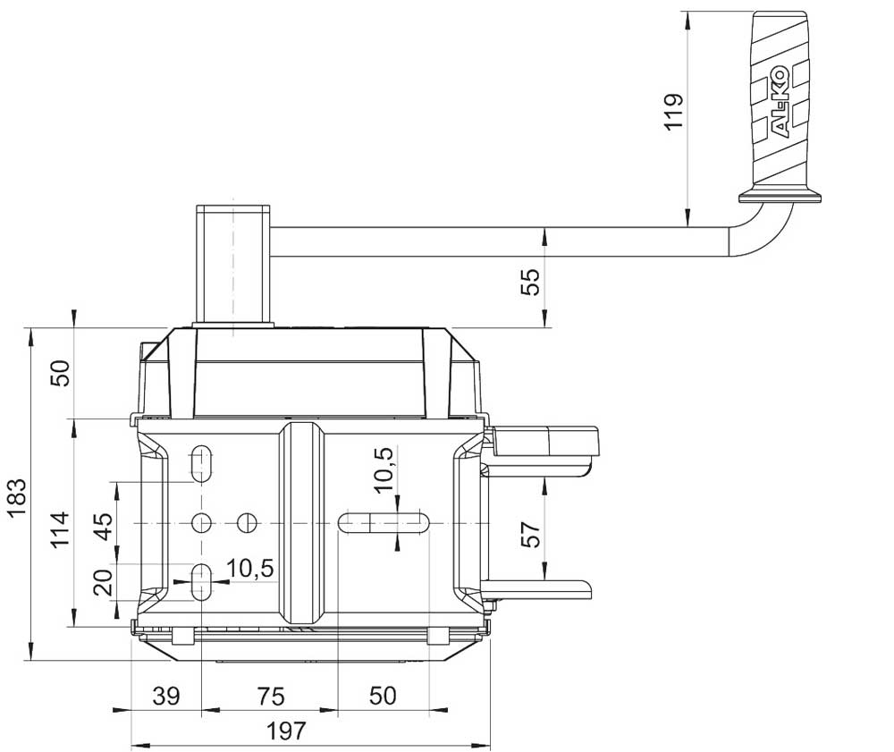 Alko Winde gebremst mit Band 10m Typ 901 PLUS Abrol 1730017