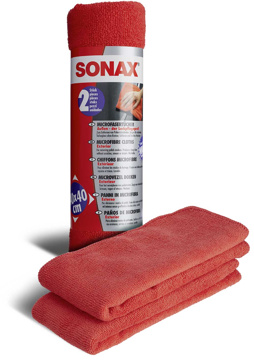 SONAX HighSpeedWax MicrofaserTücher Außen - der Lackpflegeprofi (2 St.)