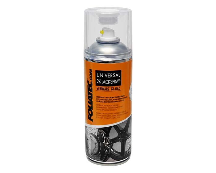 Foliatec Universal 2K Lackspray schwarz glänzend 400ml