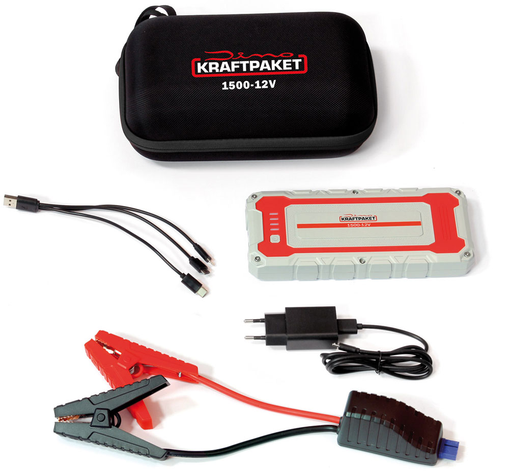 Dino KRAFTPAKET 12V-1500A Starthilfegerät 62.9Wh mit Powerbank