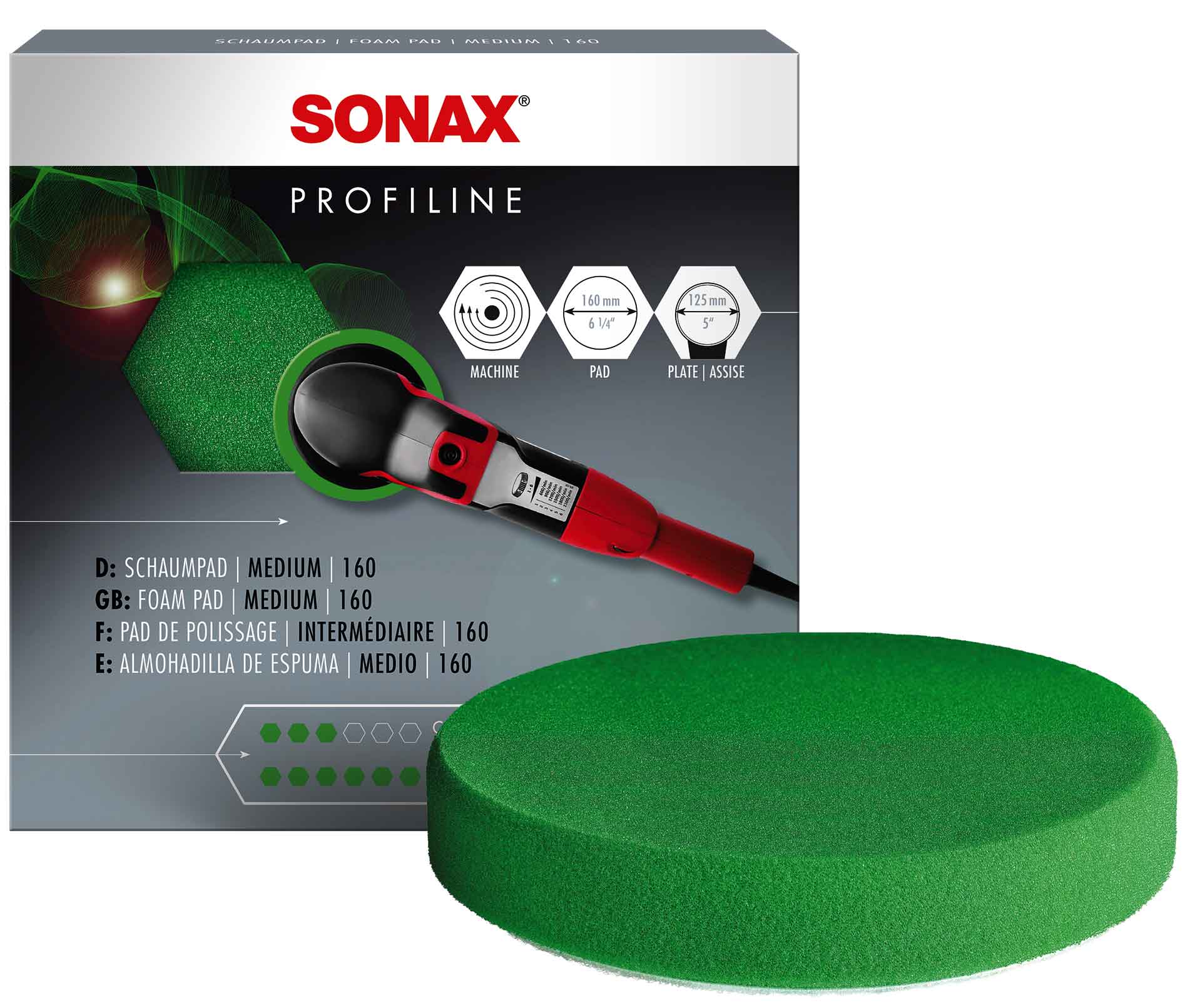 SONAX SchaumPad Polierpad medium 160mm