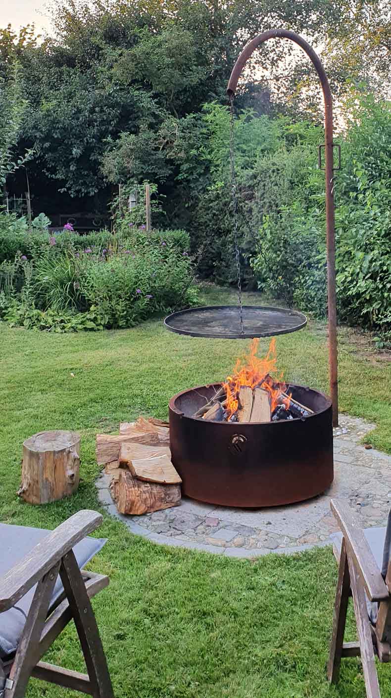 Cozy Grill-Kombiset,  Feuerschale mit Grillgalgen