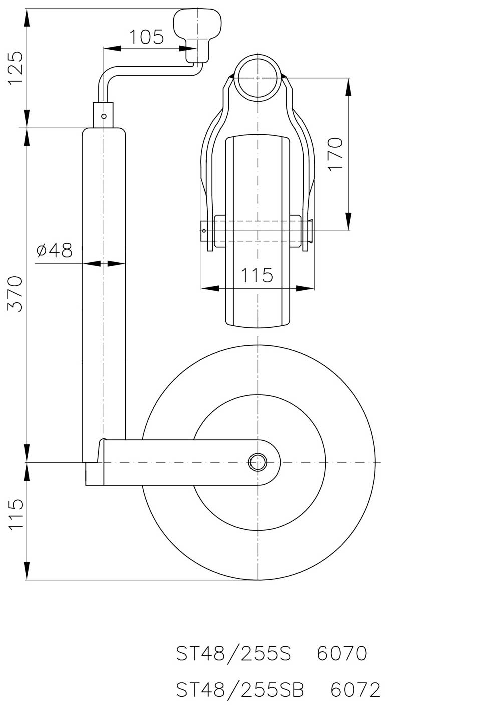 Winterhoff Stützrad ST 48-255 SB 1732234