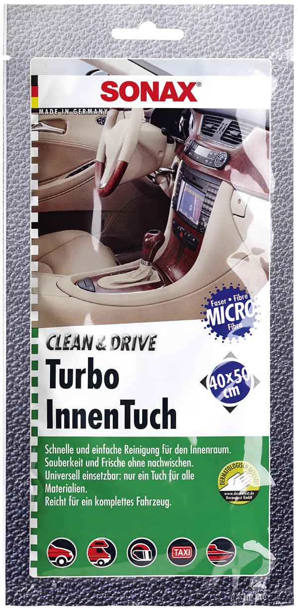 SONAX Clean&Drive TurboWaxTuch +Turbo Innentuch je 40x50cm