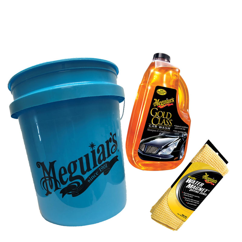 Meguiars Auto Wasch Set Eimer Shampoo Trockentuch