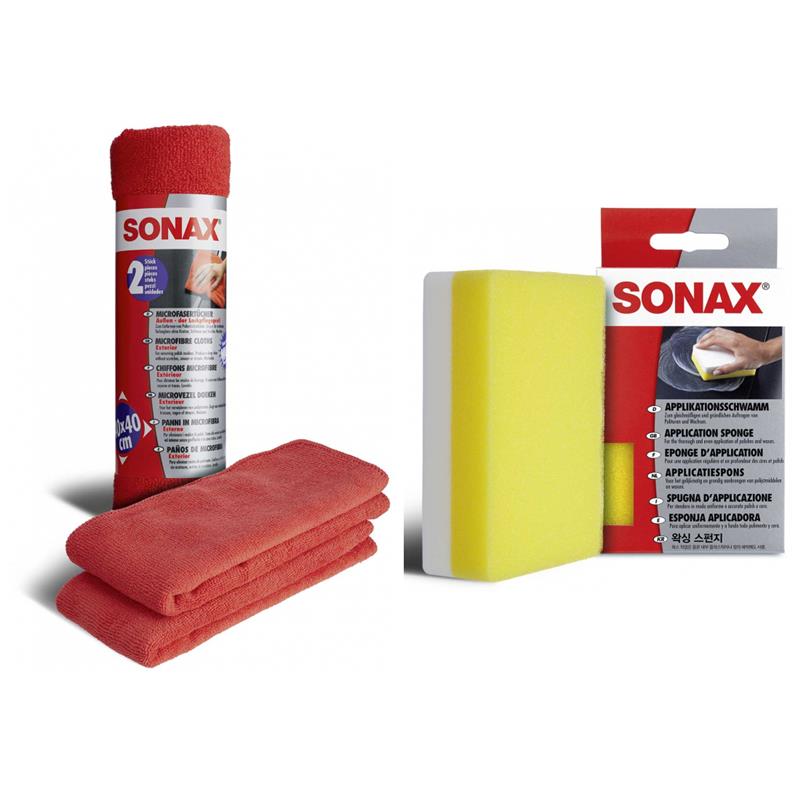 SONAX MicrofaserTücher Außen - der Lackpflegeprofi (2 St.) ApplikationsSchwamm