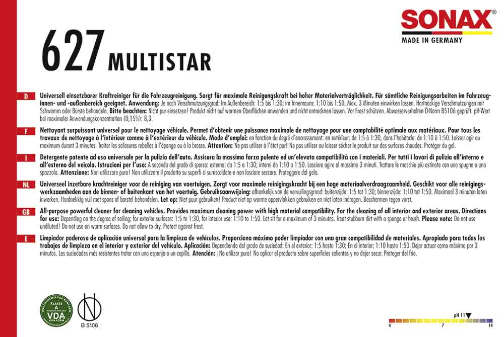 SONAX MultiStar Universal Kraftreiniger Vorreiniger 10L