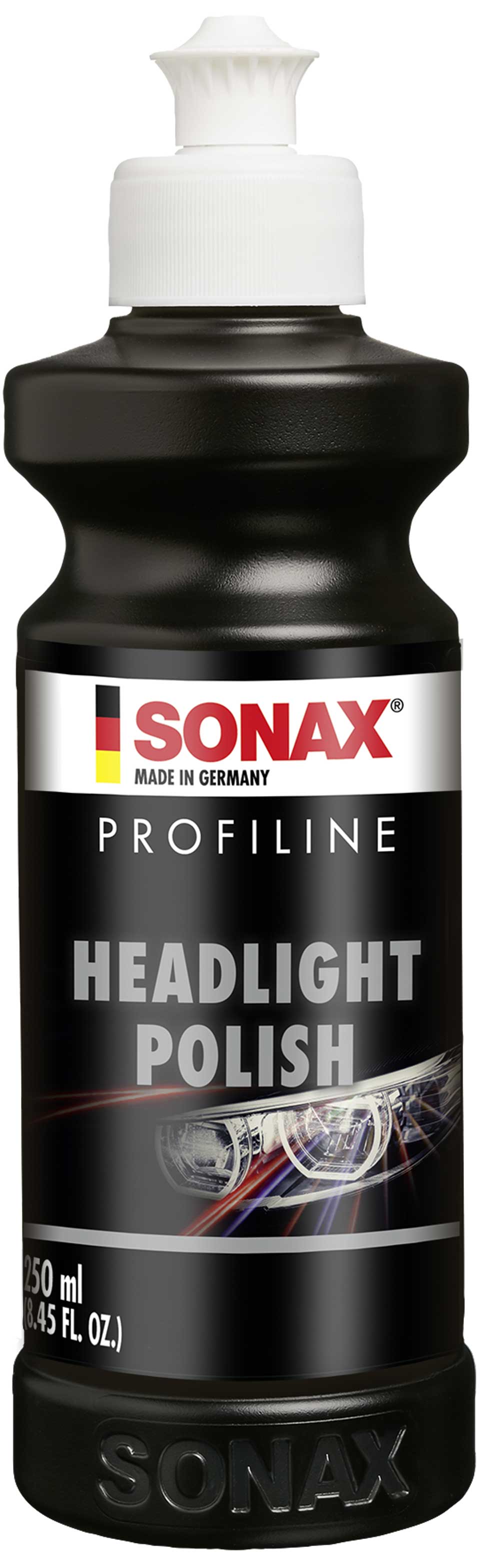 SONAX PROFILINE Headlight Polish Scheinwerferaufbereitung 250ml + Lammwoll Pad 133 (1 Stück)