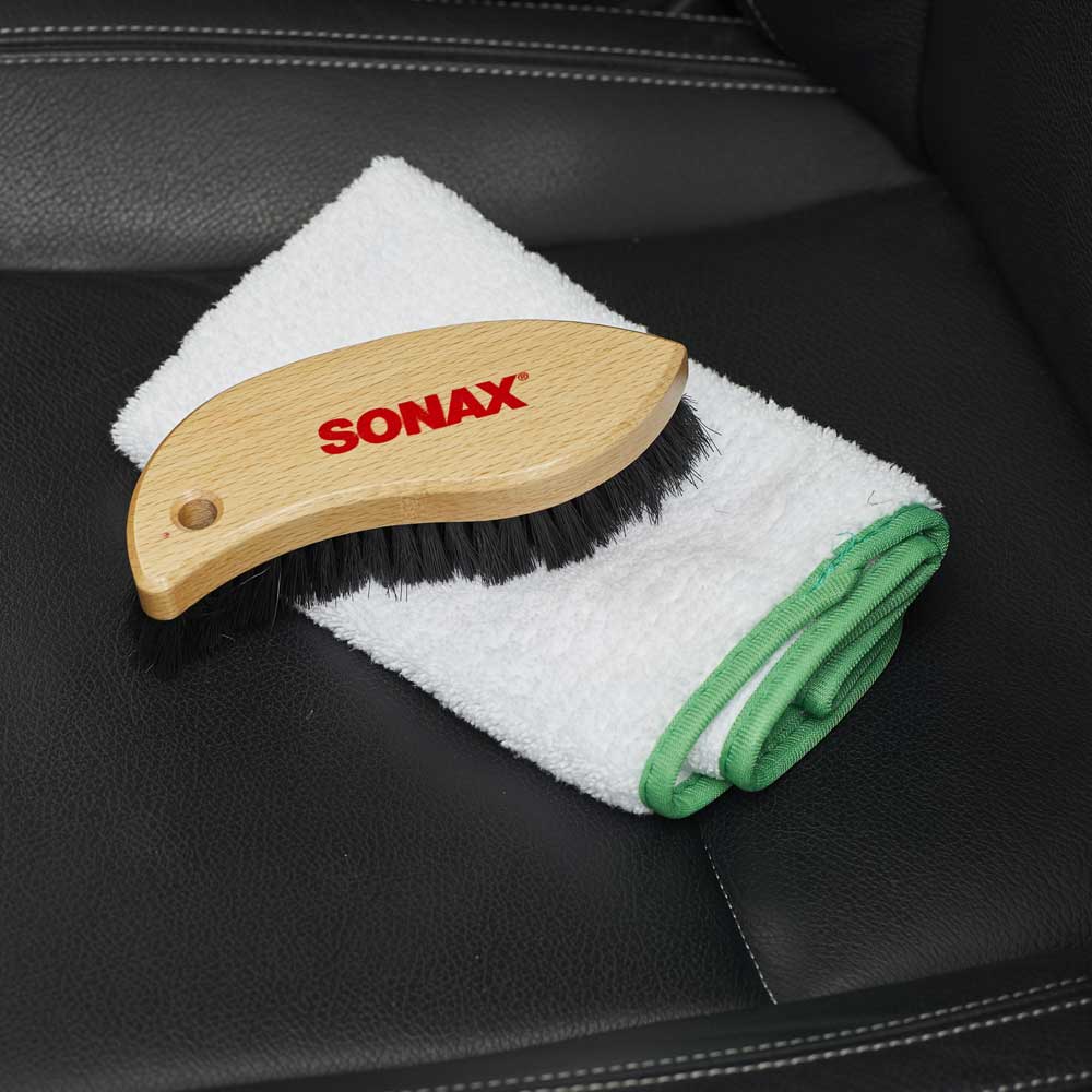 SONAX Textil- & LederBürste MicrofaserTuch für Polster Leder