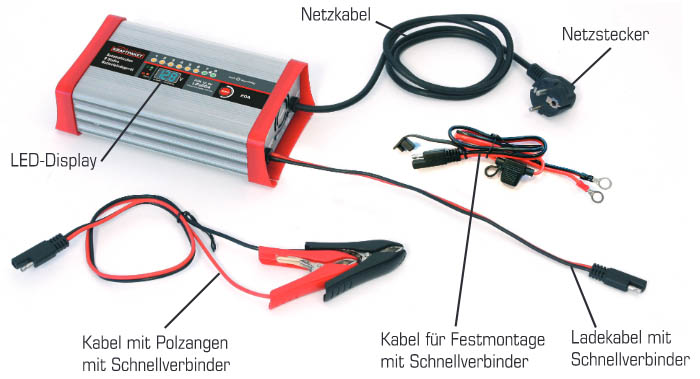 Dino KRAFTPAKET Batterieladegerät 12,8V · 20A für lifepo4-/LFP-Lithium-Batterien