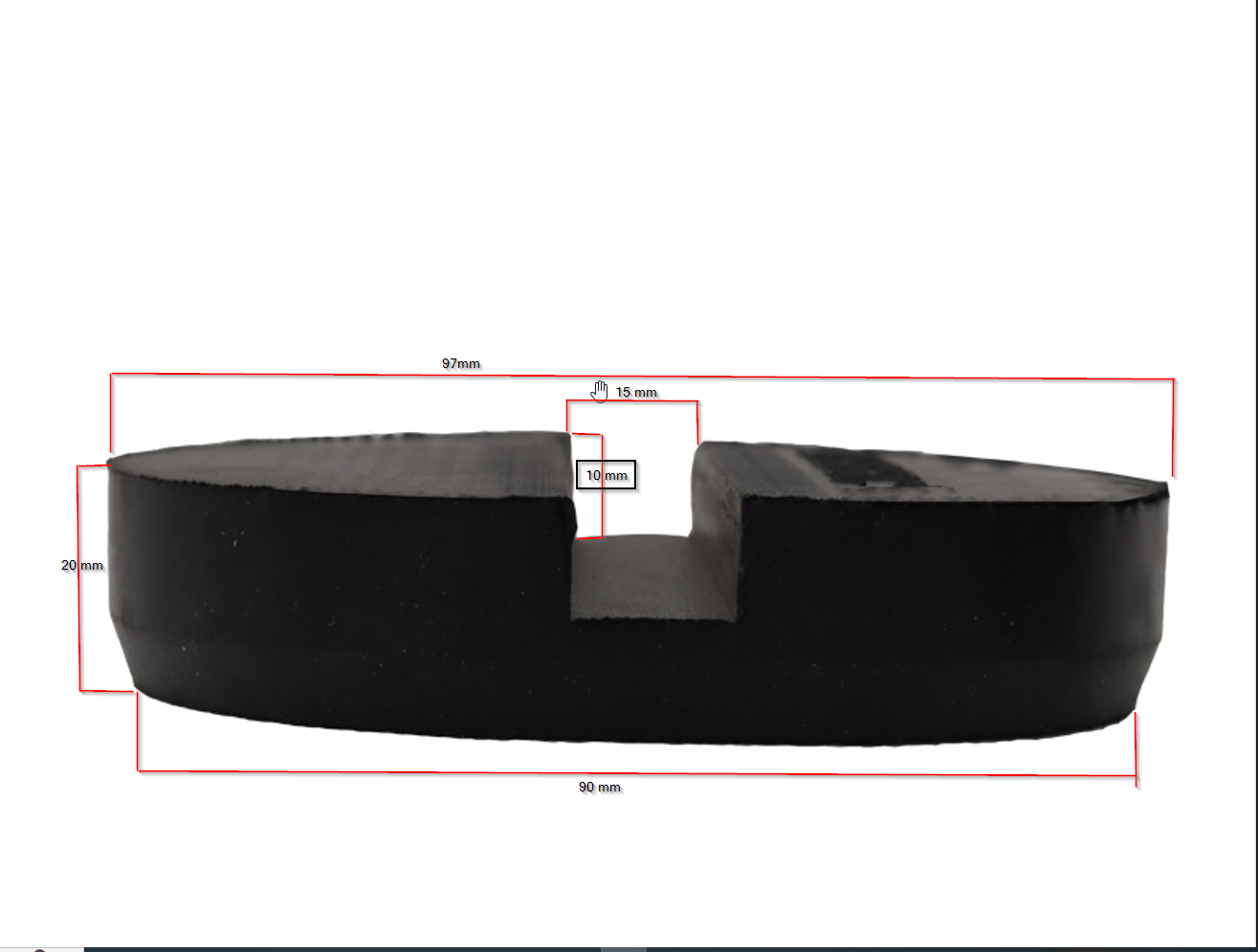 Ethatec Gummipad Gummiauflage Rangierwagenheber 97 mm