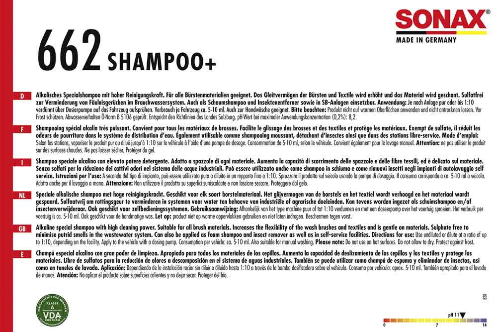 SONAX Shampoo+ Waschanlagenreiniger 10 L