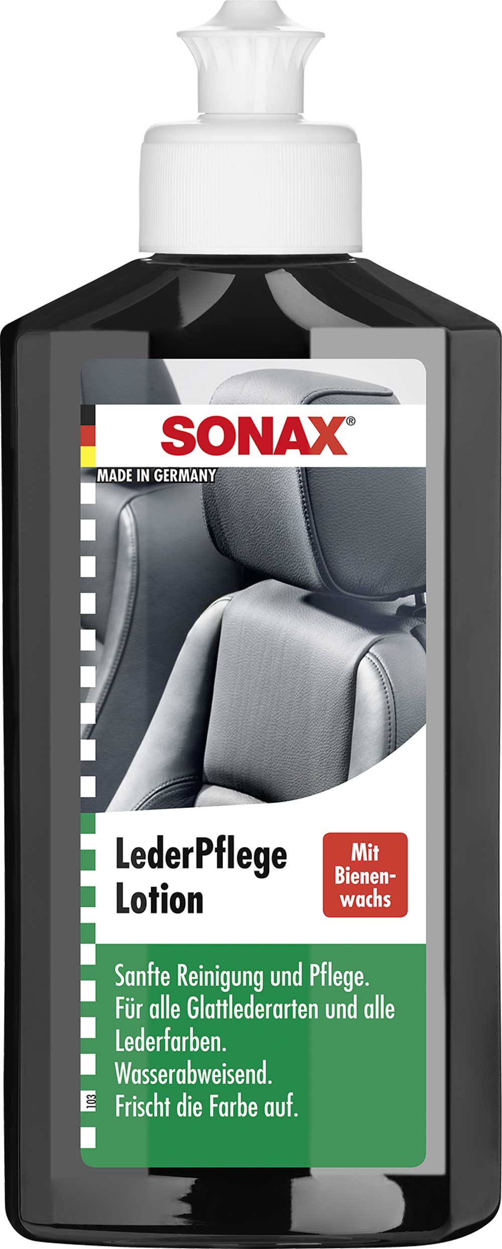 SONAX LederPflegeLotion 250 ml Textil- & LederBürste MicrofaserTuch für Polster Leder
