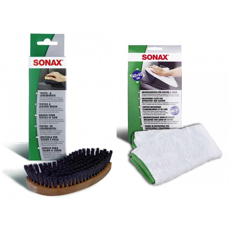 SONAX Textil- & LederBürste MicrofaserTuch für Polster Leder