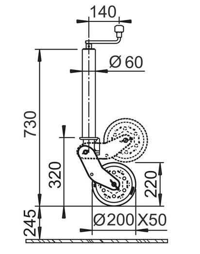 Alko Stützrad 500/300kg, vollautomatisch 60mm 1654777