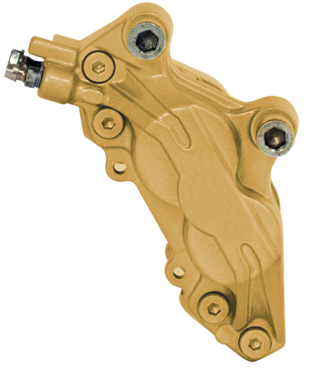 raid hp Bremssattellack Gold Metallic 2 Komponenten Komplett-Set + Messing Bremssattelbürste