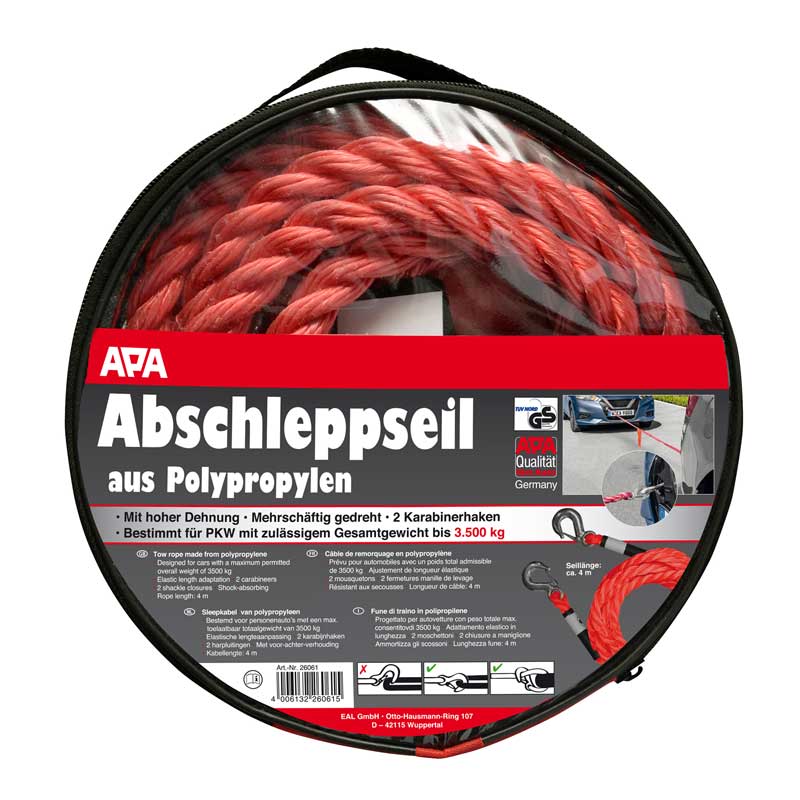 APA Abschleppseil Polypropylen bis 2800kg max. Zugkraft