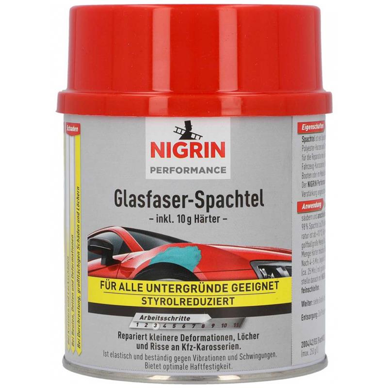 Nigrin Performance Glasfaser-Spachtel 500 g 72114 2tlg