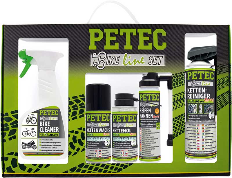 Petec Bike-Line Fahrrad Pflege- und Reinigungs-Set 5-teilig