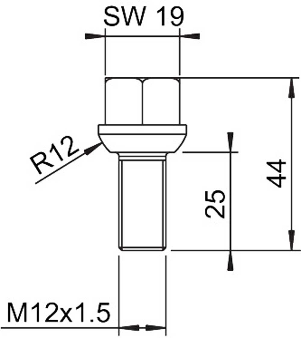 Alko Radschraube M12 x 1,5 x 25 Kugel 2081670020