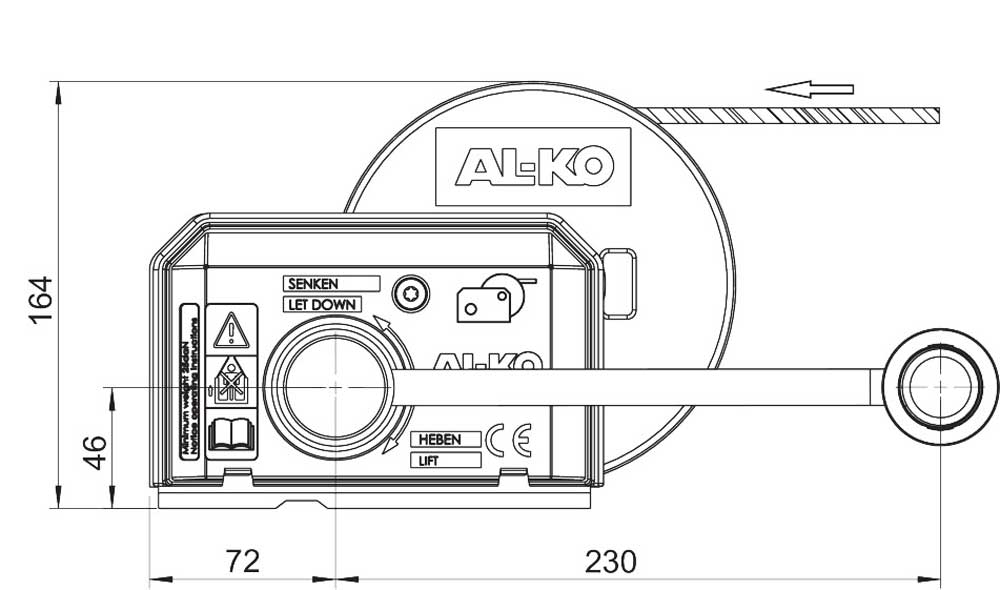 Alko Winde gebremst ohne Seil Typ 501 PLUS 1730003