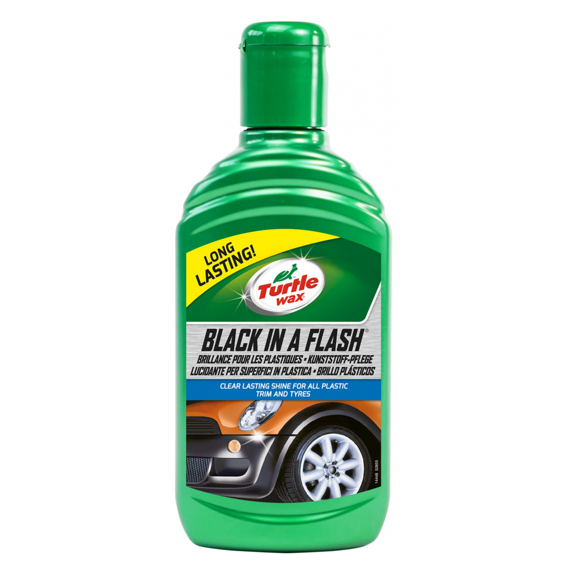 TURTLE WAX Black in Flash Trim und Reifenwachs Kunststoffreiniger Außen 300 ml