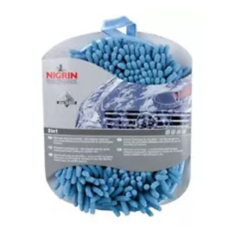 Nigrin Brillant Politur Turbo 300 ml 72970 - Anzahl: 1x Mikrofaser Waschhandschuh mit Insektennetz farblich sortiert 71110