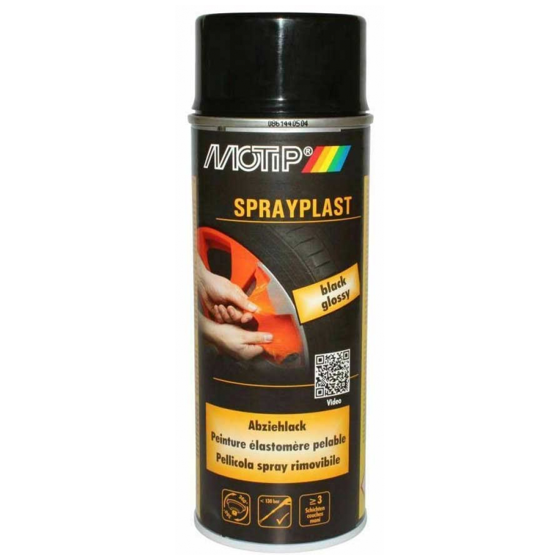 Motip Sprayplast Abziehlack schwarz glänzend 400 ml 396526