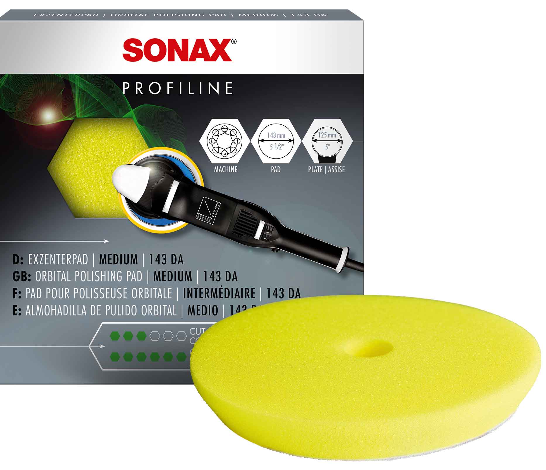 SONAX ExzenterPad Polierpad medium 143mm DA