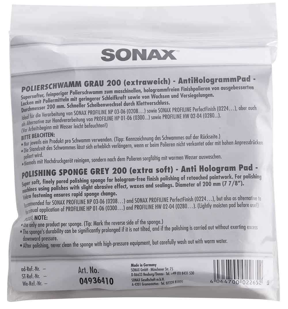 SONAX SchaumPad  Polierpad weich 200mm