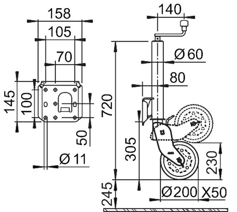 Alko Stützrad Spindel Autom 400 ve. 242061