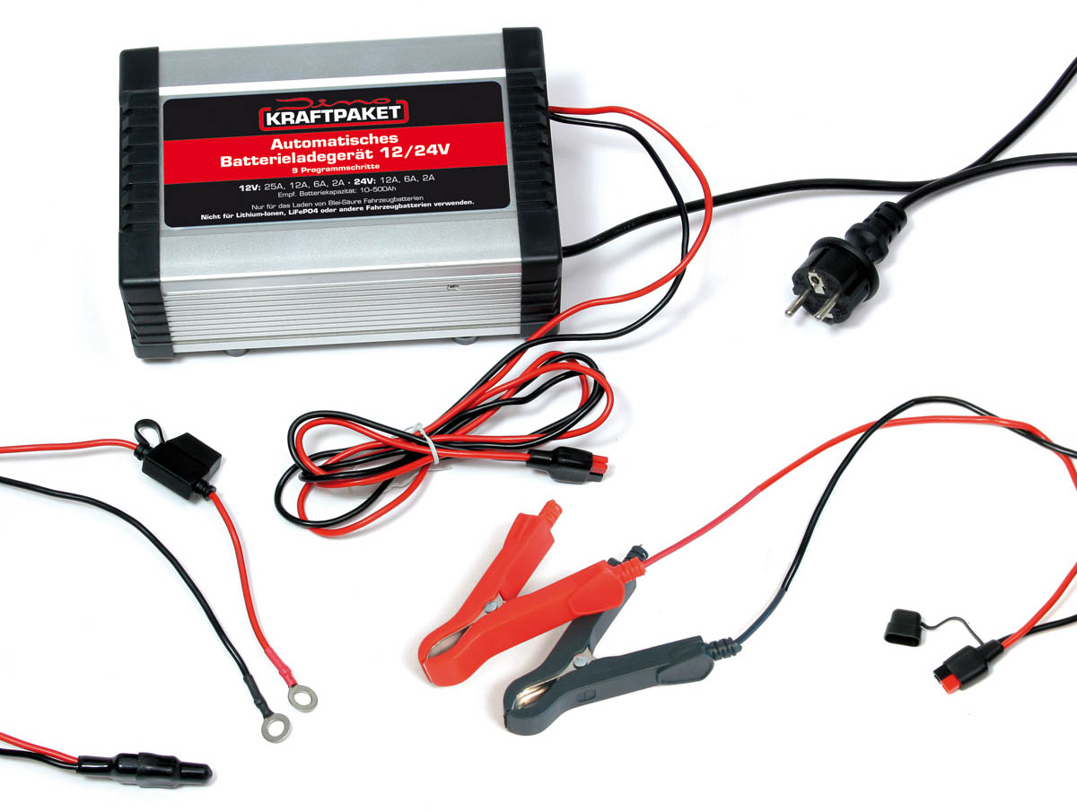 Chargeur pour batteries au plomb 240V - 2 / 6 / 12V - 1A - Modellbau  Berlinski Modellbaufachhandel