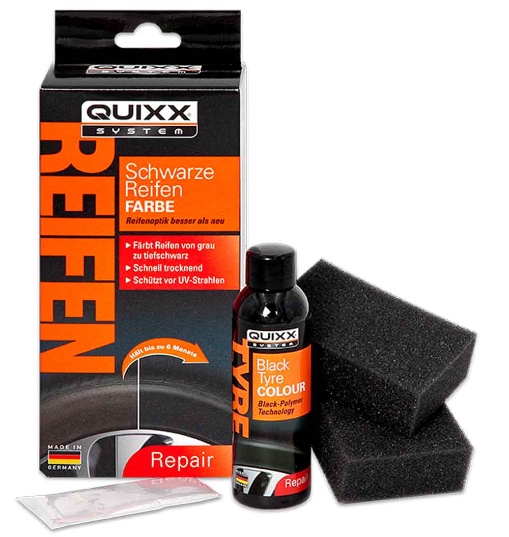 Quixx Reifenfarbe Schwarz Reifenschwarz 75 ml Reifenlack schwarz
