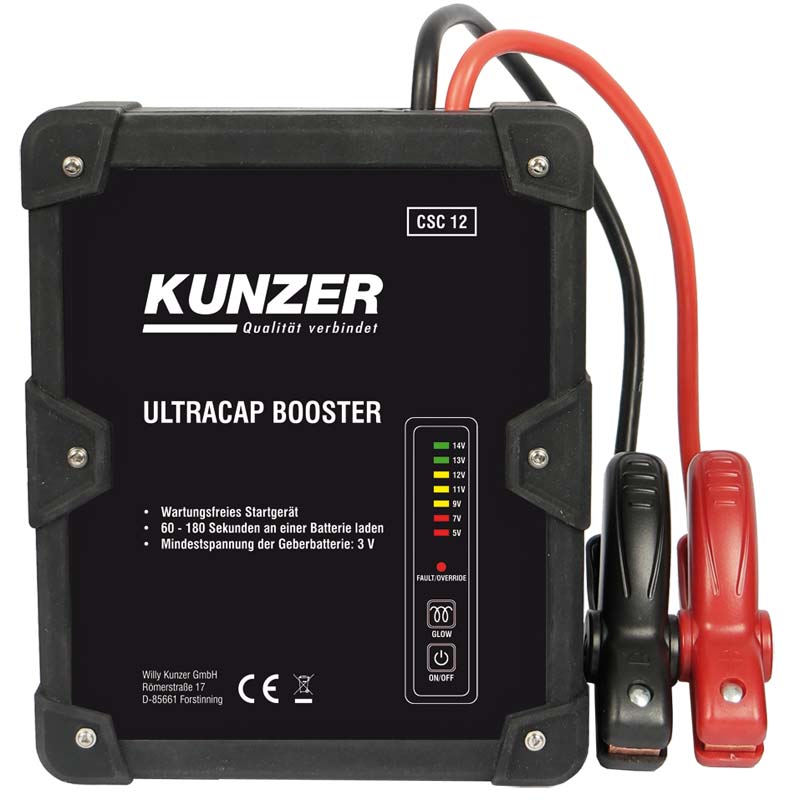 Kunzer Wartungsfreie Starthilfe 12 V mit Ultrakondensatortechnik