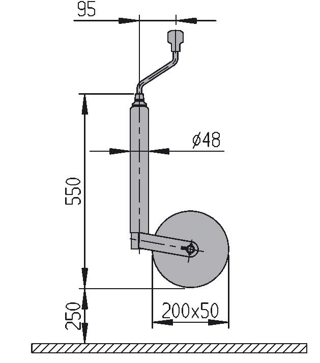 Alko Stützrad PLUS / PINSTOP 48 mm mit Stahlblechfelge