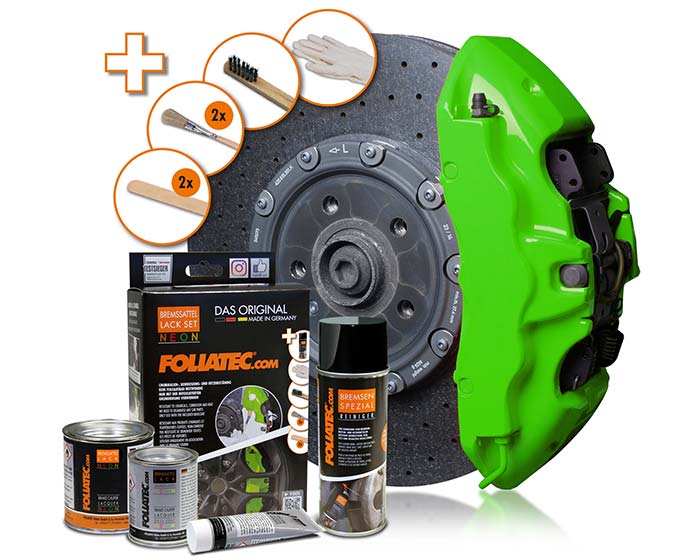 Foliatec Bremmssattellack Bremssattelfarbe Neon green Set 7-teilig