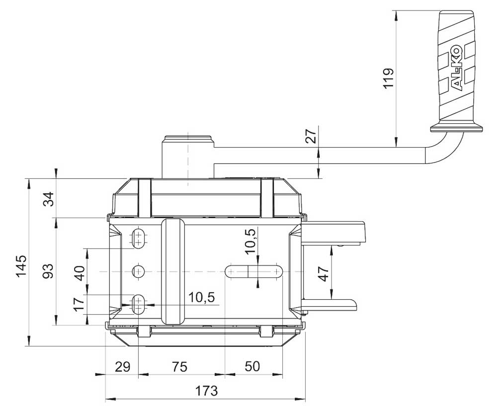 Alko Winde gebremst ohne Seil Typ 501 PLUS 1730003