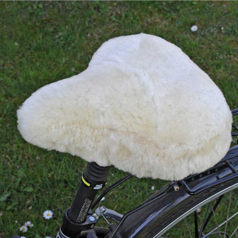 Fahrradsattel Überzug Lammfell Touren Sekt