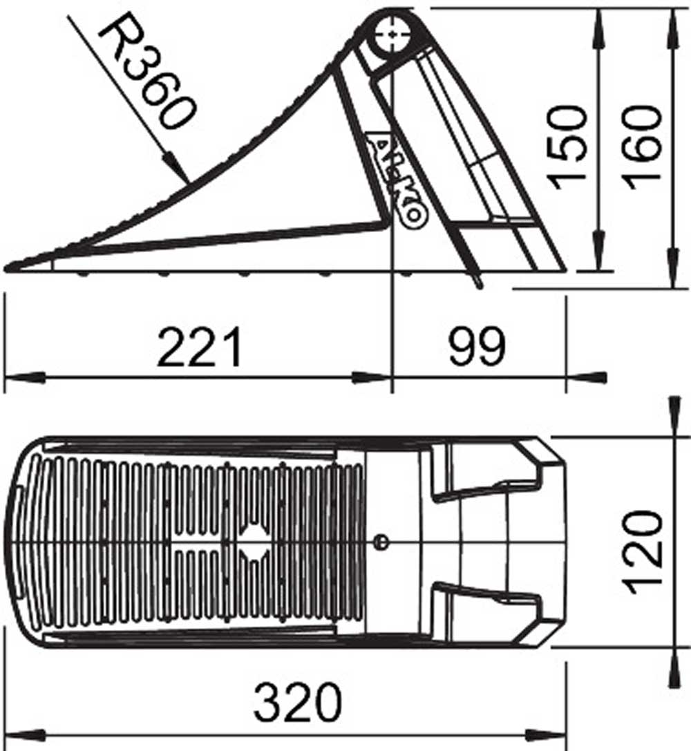 Alko Unterlegkeil Typ UK 36 KL,DIN76051,schwarz 1235990