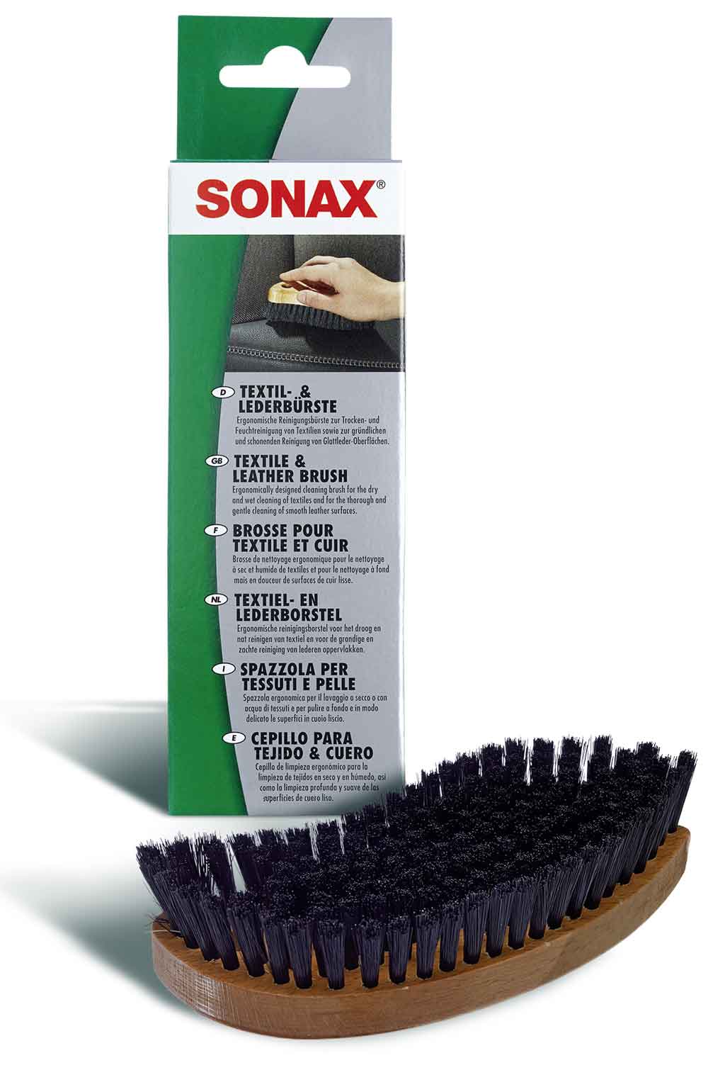 SONAX LederPflegeLotion 250 ml Textil- & LederBürste MicrofaserTuch für Polster Leder