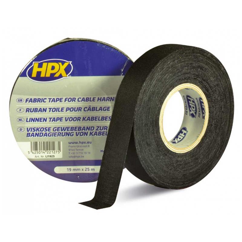 HPX Leinen-Isolierband schwarz 19 mm x 25 m LI1925