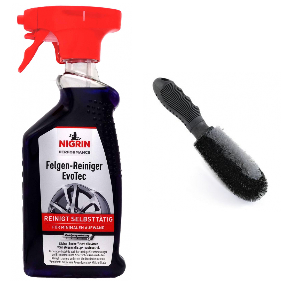 Nigrin Felgenreiniger EvoTec 500ml 72931 Felgenbürste Profi